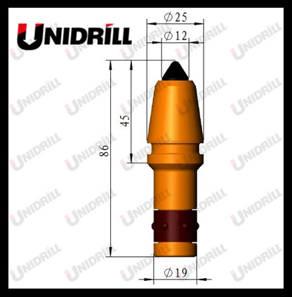 C21HD 19mm Unidrill Auger Drilling Bullet Bit For Hard Rock And Concrete