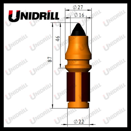 SL02 22mm Betek Bullet Bit Foundation Drilling Machine Tool